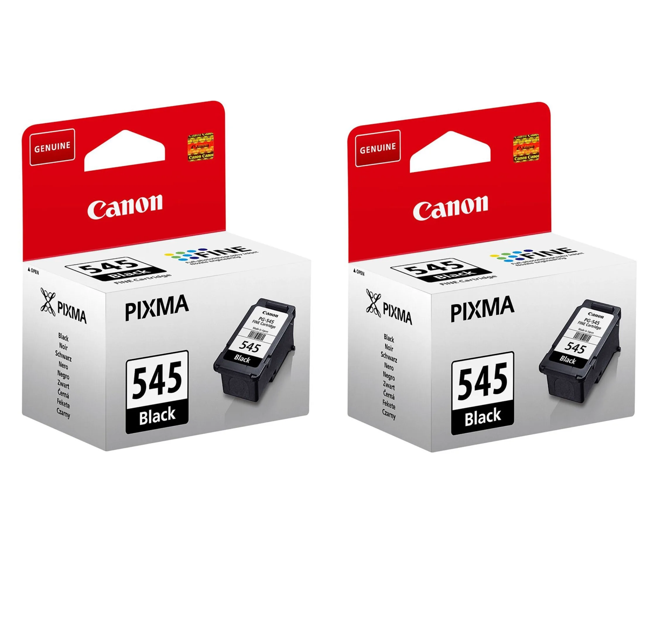 2x Original Canon PG545 Black Ink Cartridges