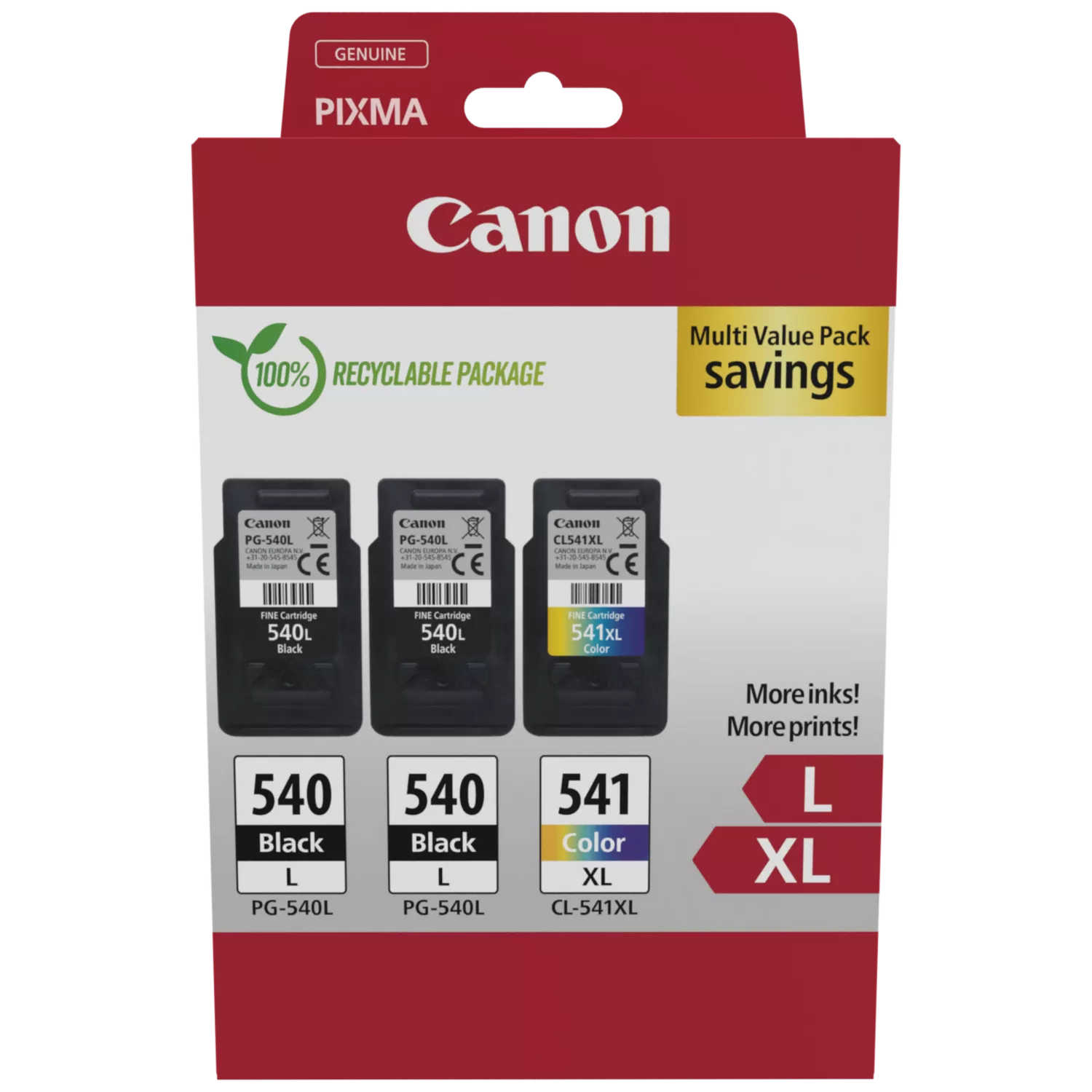 Canon PG540L x2 CL541XL Ink Cartridges