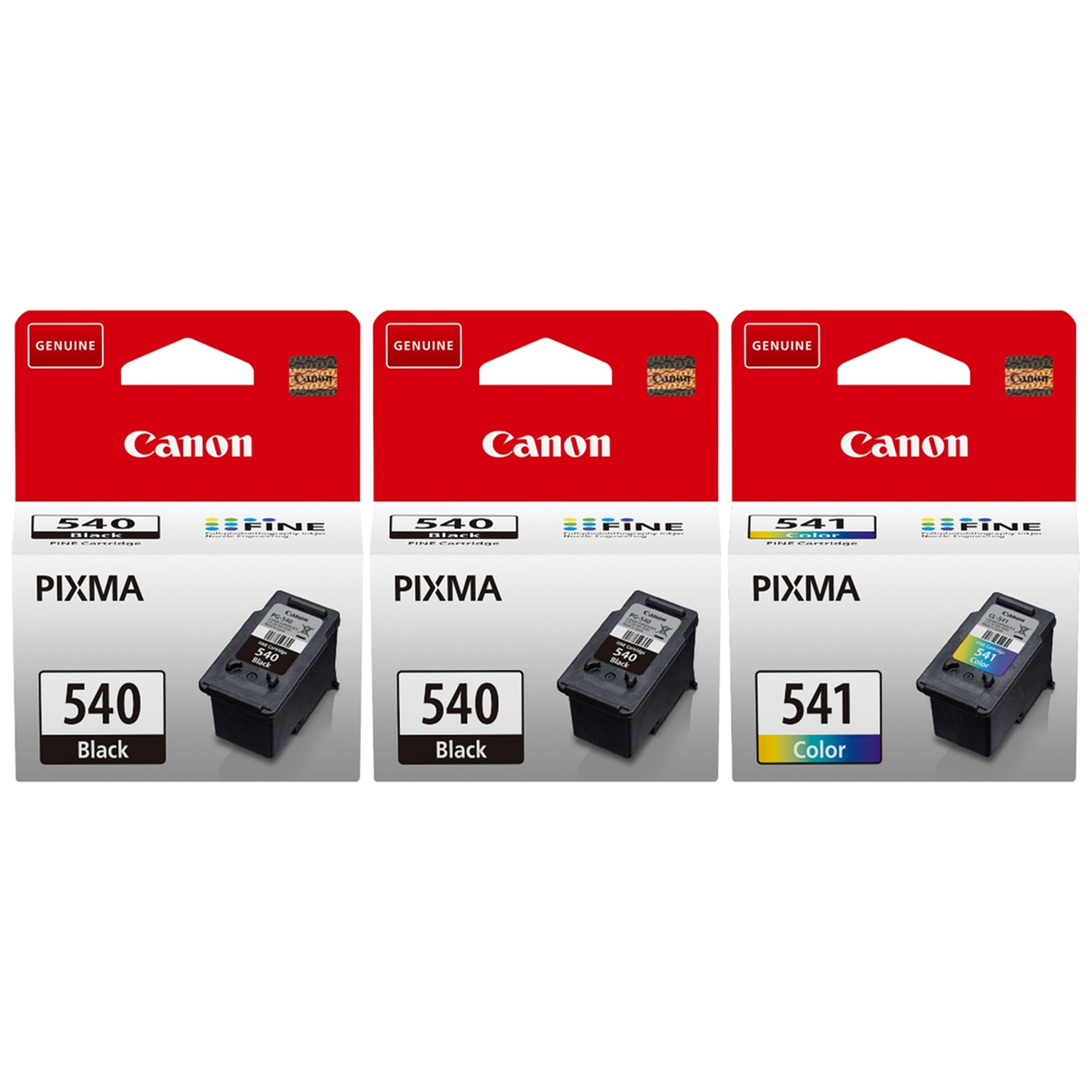 2x Original Canon PG540 Black & 1x CL541 Colour Ink Cartridges