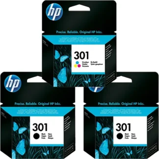 HP-301-Bx2-Cx1-Orig - 2x Original HP 301 Black & 1x 301 Tri-Colour Ink Cartridges