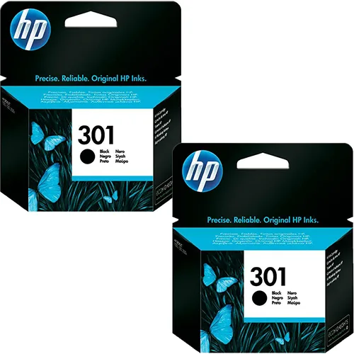 HP-301-Black-x2-Orig - 2x Original HP 301 Black Ink Cartridges