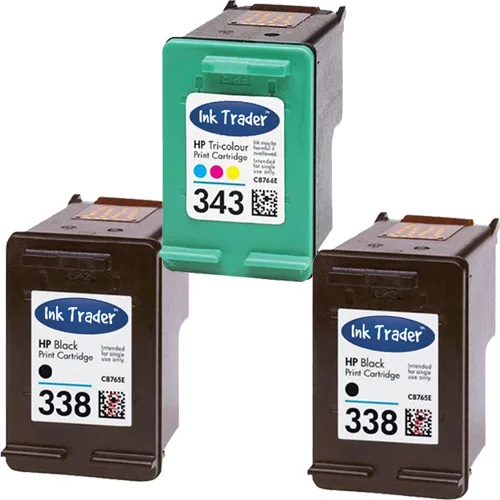 HP 338 343 Black Remanufactured Ink Cartridges