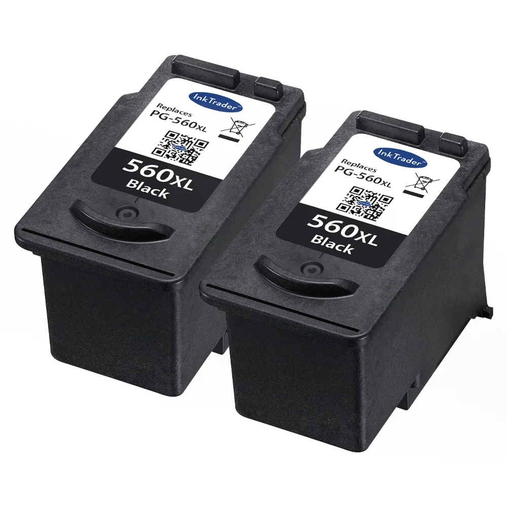 2x Remanufactured Canon PG560XL Black High Capacity Ink Cartridges