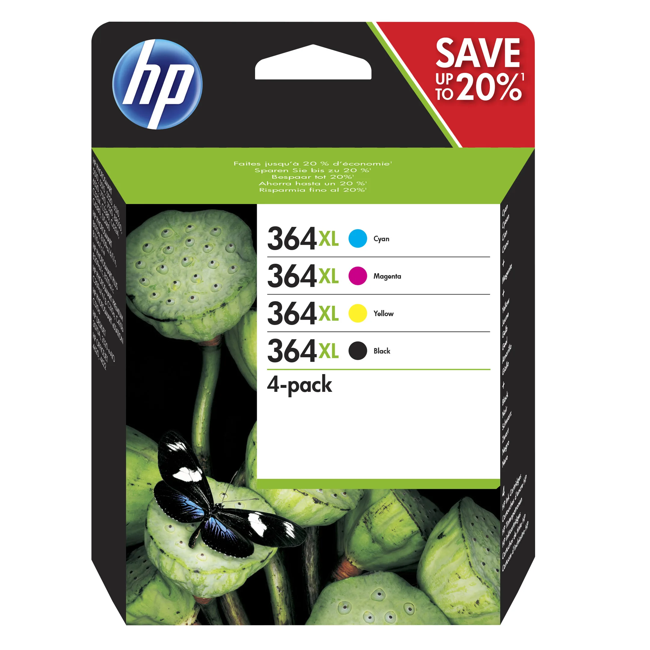 Original HP 364XL Black, Cyan, Magenta & Yellow Ink Cartridge Multipack