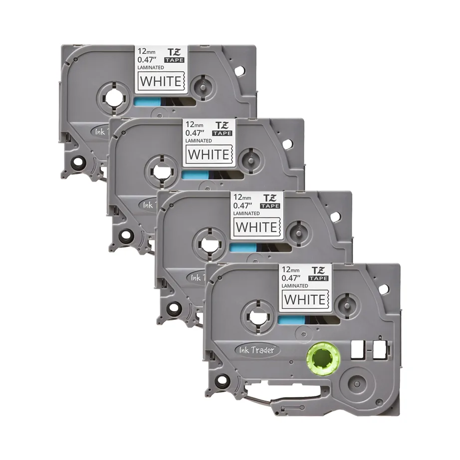 4x Brother P-Touch TZE-231 White Labels - Brother P-Touch TZE231