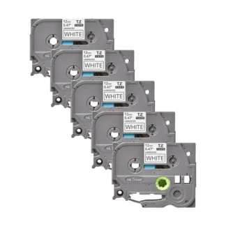5x Brother P-Touch TZE-231 White Labels - Brother P-Touch TZE231