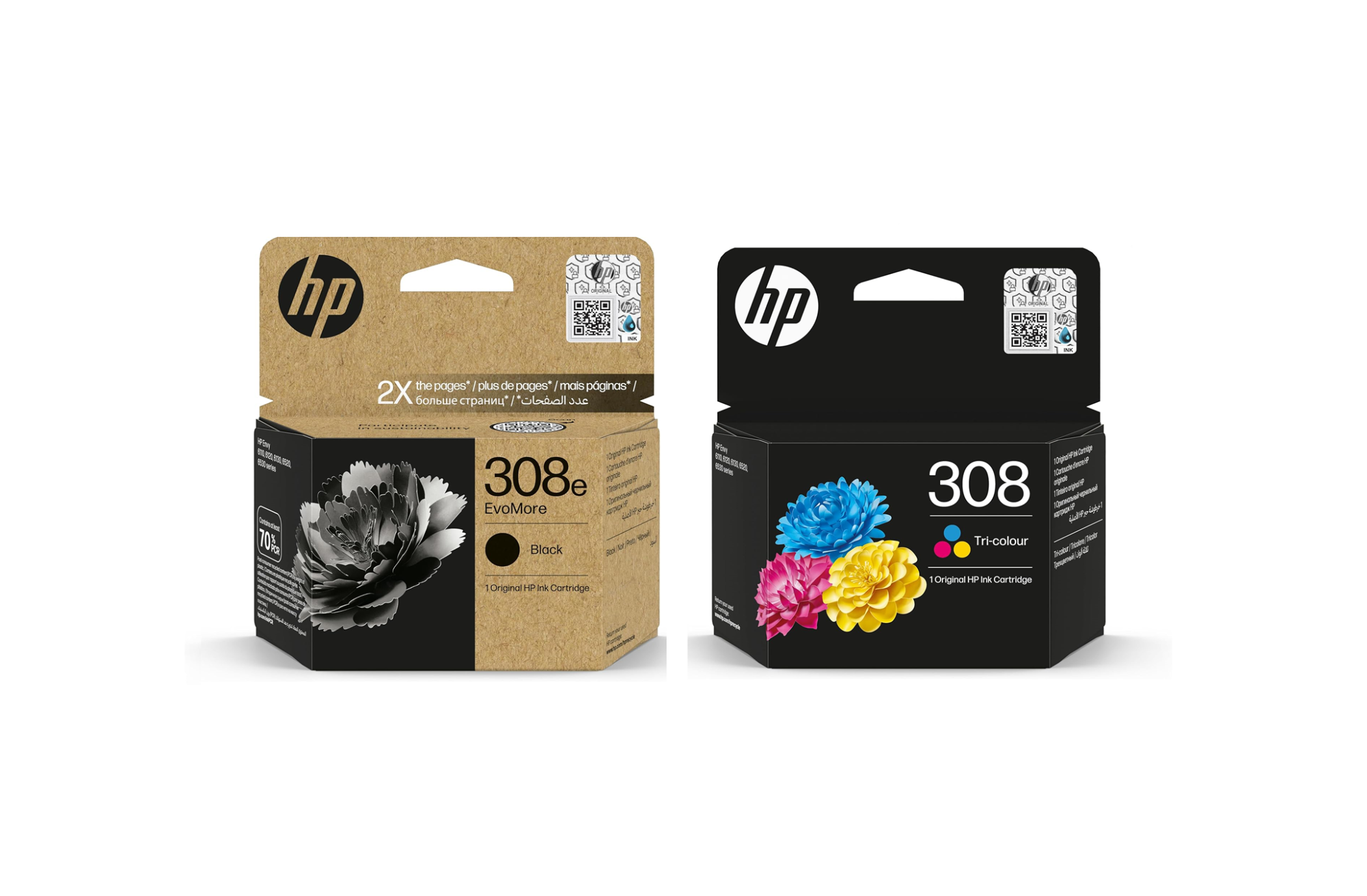 HP 308e XL Black and HP 308 Colour Ink Cartridges Multipack