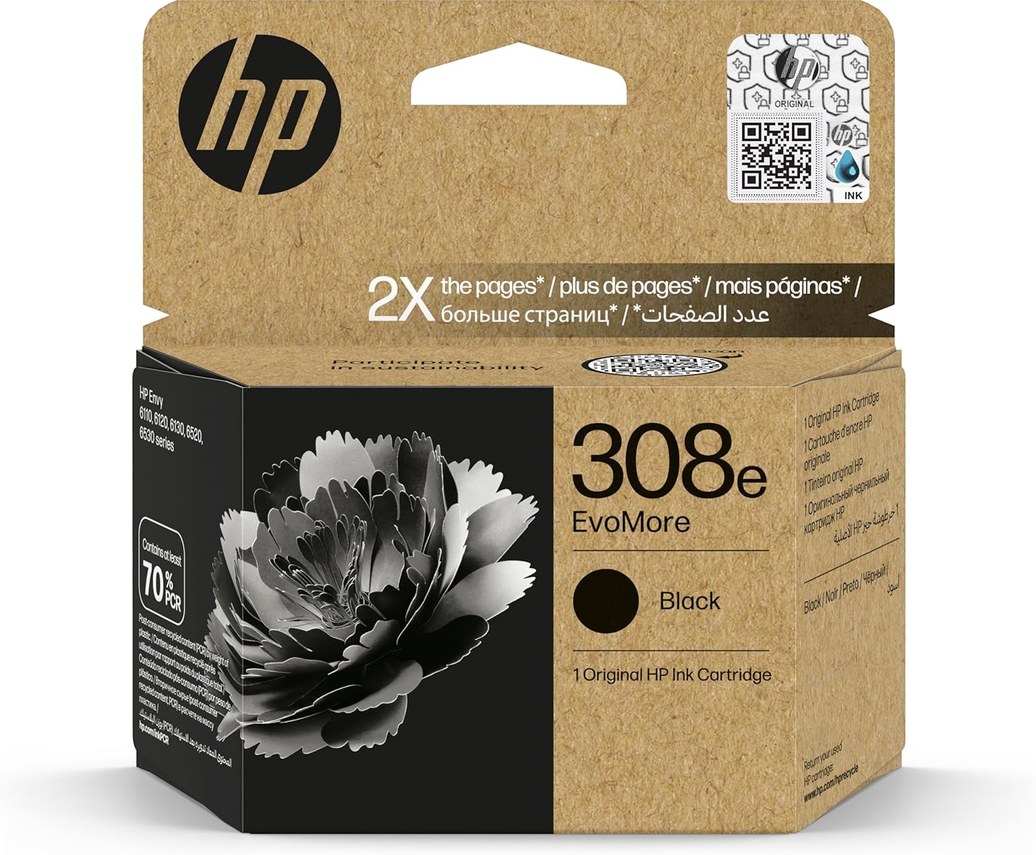 Original HP 308e EvoMore (XL) High Capacity Black Ink Cartridge